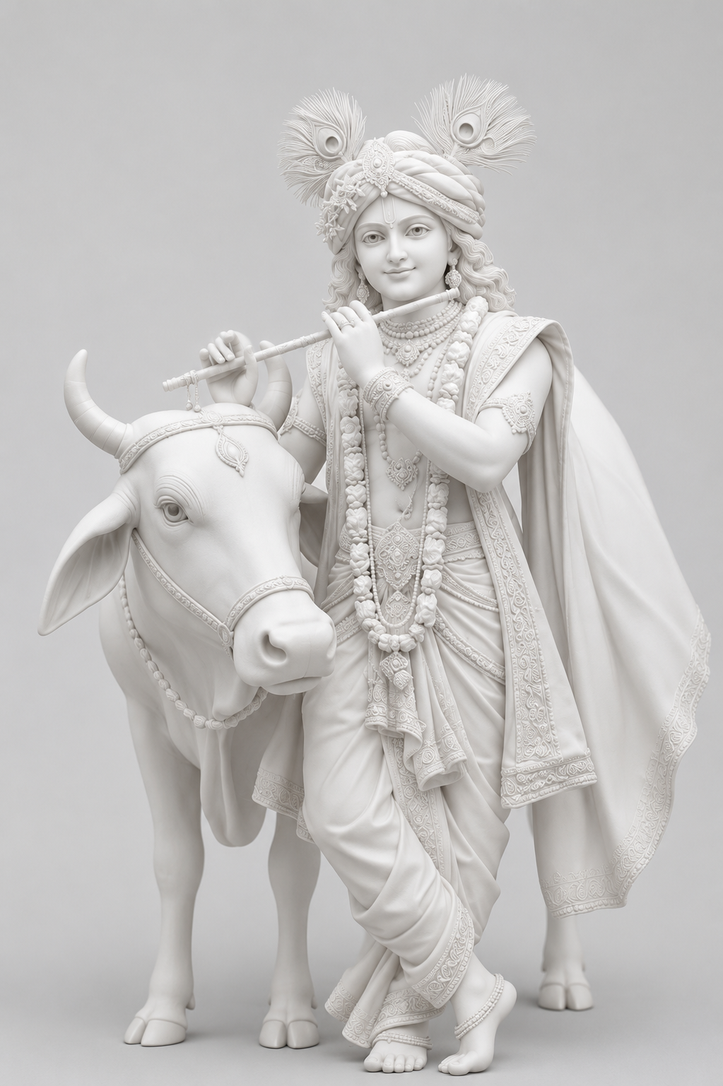 Krishna Standing With Cow 3D Model (5 Inch)